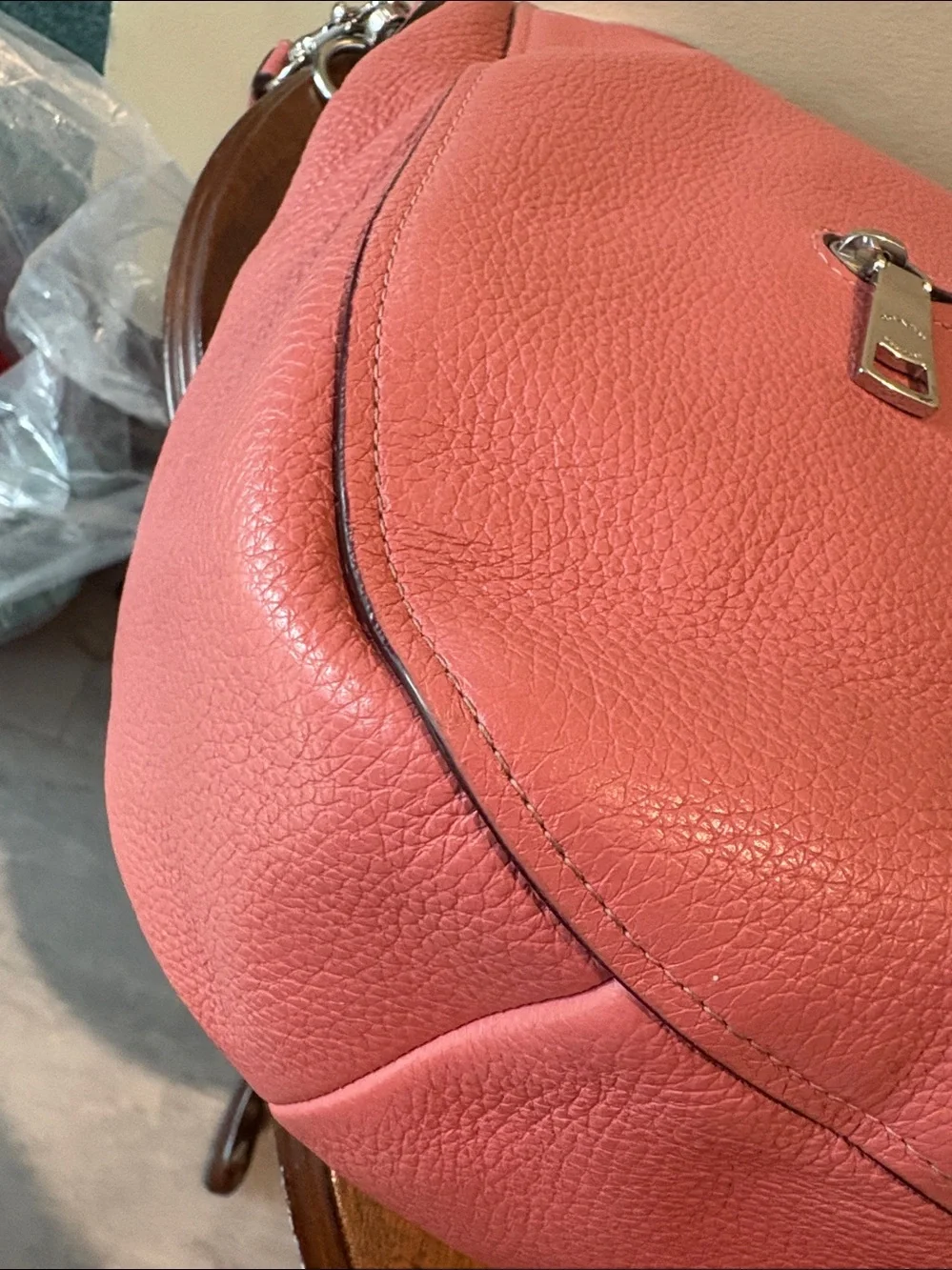 Coach Elle hobo bag  shoulder bag  satchel  pebble Leather dusty Rose/Silvertone